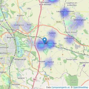 1st Field Properties - Kiveton Park listings heatmap