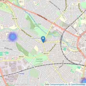 1st Sales and Lettings - Coventry listings heatmap