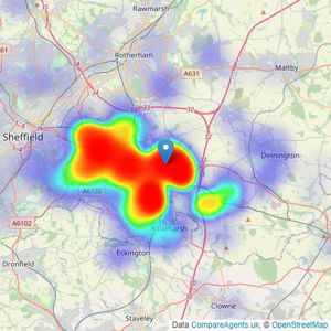 2Roost - Sheffield listings heatmap