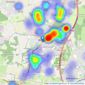 A J Eyre & Sons - Waterlooville listings heatmap