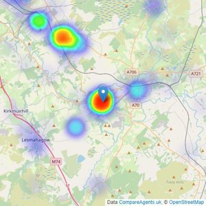 AB Properties - Lanarkshire listings heatmap