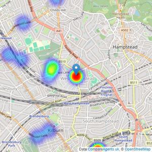 Abacus Estates - West Hampstead, London listings heatmap