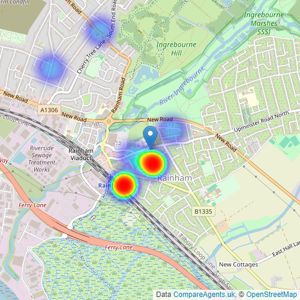 Abbey Estate Agents - Rainham listings heatmap