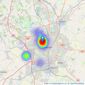 Abbey Lettings & Sales - Leicester listings heatmap