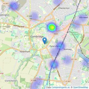 Abbotts - Cambridge listings heatmap