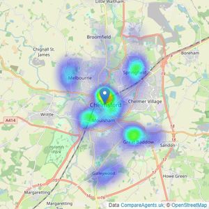 Abbotts - Chelmsford listings heatmap