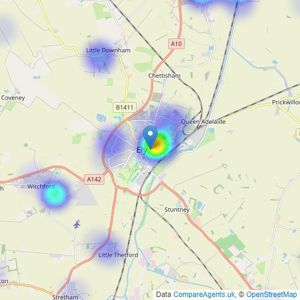 Abbotts - Ely listings heatmap