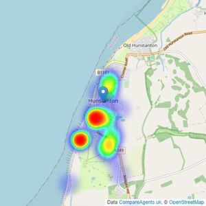 Abbotts - Hunstanton listings heatmap