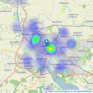 Abbotts - Ipswich listings heatmap