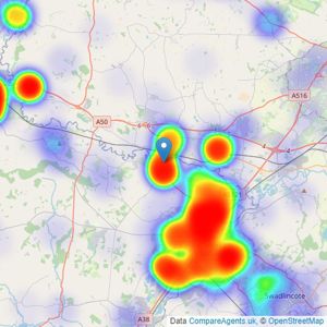 Abode - Staffordshire & Derbyshire listings heatmap