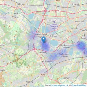 Absolute Homes - Staines listings heatmap