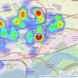 Academy Estate Agents - Widnes listings heatmap