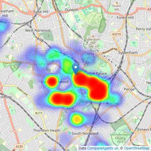 Acorn - Crystal Palace listings heatmap