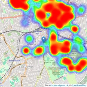 Acorn - Peckham Rye listings heatmap