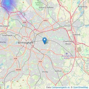 Acorns & Co - Walsall listings heatmap