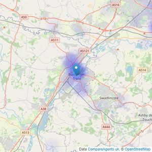 Acquire Sales and Lettings - Burton on Trent listings heatmap