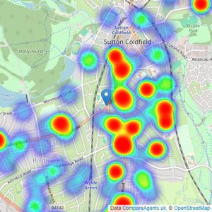 Acres - Sutton Coldfield listings heatmap