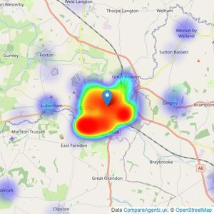 Adams & Jones Estate Agents - Market Harborough listings heatmap