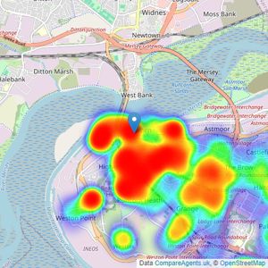 Adams Estate Agents - Runcorn listings heatmap