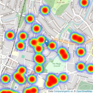 Addison Townsend - Winchmore Hill listings heatmap