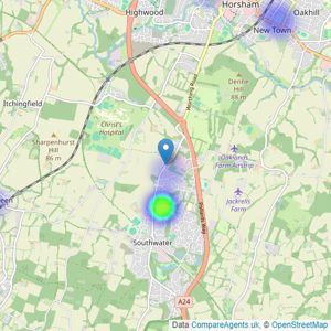 Address Estate Agents - Horsham listings heatmap