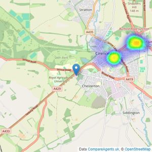 Adkins Property inc. Fine & Village - Cirencester listings heatmap