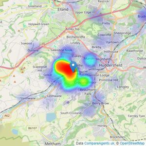 ADM RESIDENTIAL - Huddersfield listings heatmap