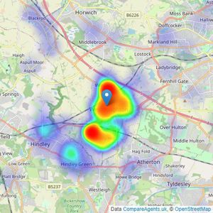 Adore Properties - Bolton listings heatmap