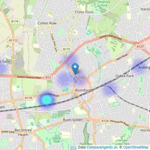 Advance Glenisters - Romford listings heatmap