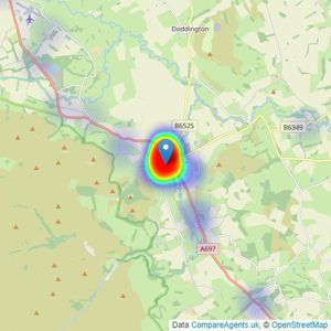 Aitchisons Property Centre - Wooler listings heatmap