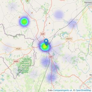 AJ Reid Estate Agents - Whitchurch listings heatmap