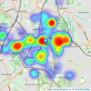 Alan de Maid - Beckenham listings heatmap