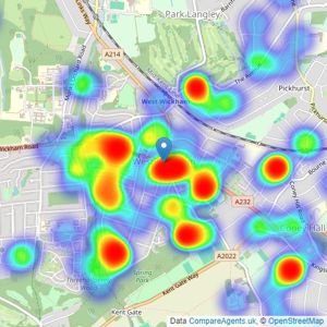 Alan de Maid - West Wickham listings heatmap