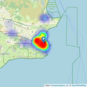 Albury & Hall - Swanage listings heatmap