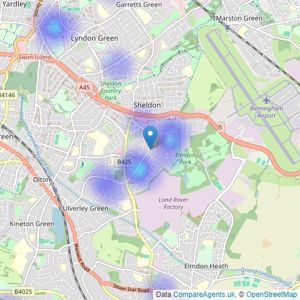 Alderwood Estate Agents in association with Arden Estate Agents - Birmingham listings heatmap