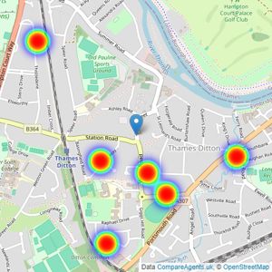 Aldous Craig - Thames Ditton listings heatmap