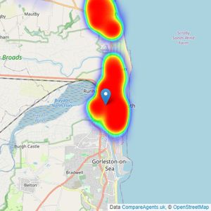 Aldreds - Great Yarmouth listings heatmap