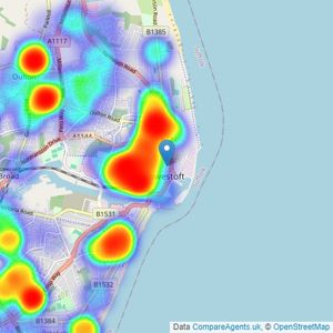 Aldreds - Lowestoft listings heatmap