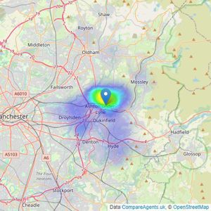 Alex Jones Estate Agents - Ashton Under Lyne listings heatmap