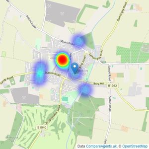 Alex McCarthy Independent Estate and Letting Agents - Potton listings heatmap