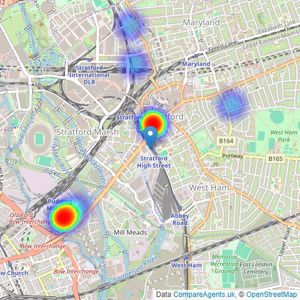 Alexander Rose Estates - Stratford listings heatmap