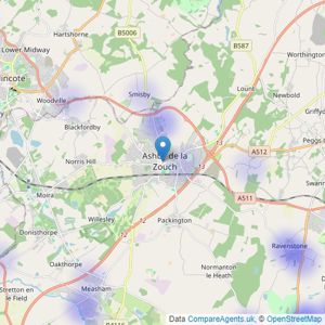 Alexanders - Ashby-De-La-Zouch listings heatmap