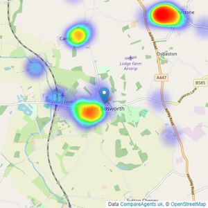 Alexanders - Market Bosworth listings heatmap