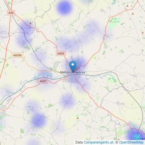 Alexanders - Melton Mowbray listings heatmap