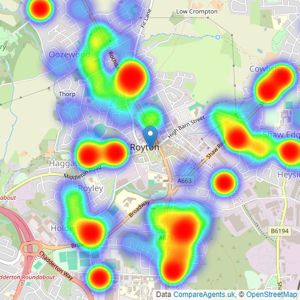 Alistair Stevens & Co - Royton listings heatmap