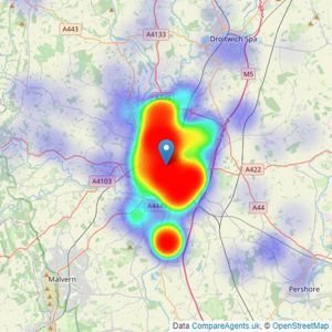 Allan Morris Worcester - Worcester listings heatmap