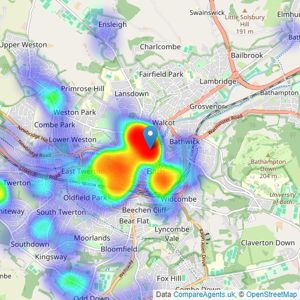 Allen & Harris - Bath listings heatmap