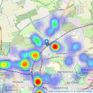 Allen & Harris - Bishopbriggs Glasgow listings heatmap