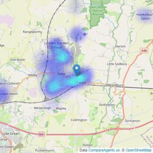 Allen & Harris - Chipping Sodbury listings heatmap