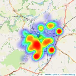 Allen & Harris - Frome listings heatmap